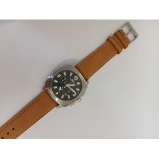 VINTAGE Mondia ανδρικό ρολόι με ασημένιο καντράν και μπεζ δερμάτινο Καστόρι λουράκι (VIN43 - 1-577-1)